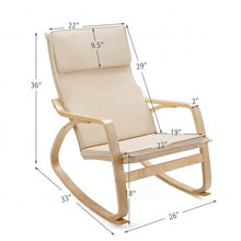 Load image into Gallery viewer, Modern Bentwood Rocking Chair Fabric Upholstered Relax Rocker Lounge Chair-Beige
