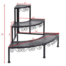 Load image into Gallery viewer, 3-Tier Corner Metal Flower Ladder Plant Stand
