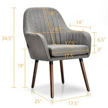 Load image into Gallery viewer, Set of 2 Fabric Upholstered Accent Chairs with Wooden Legs-Gray
