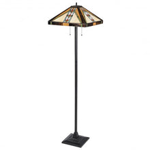 Load image into Gallery viewer, Tiffany-Style 2-Light Standing Lamp w/ 18&quot; Wide Shade
