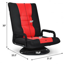 Load image into Gallery viewer, 6-Position Adjustable Swivel Folding Gaming Floor Chair-Red
