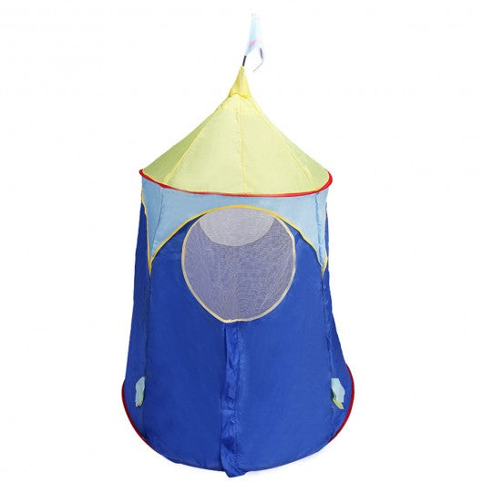 Blue Foldable Castle Kids Play Tent