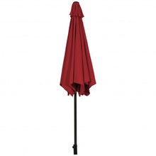Load image into Gallery viewer, 9 ft Outdoor Market Patio Table Umbrella Push Button Tilt Crank Lift-Burgundy
