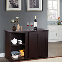 Load image into Gallery viewer, Kitchen Storage Cabinet with Wood Sliding Door-Brown
