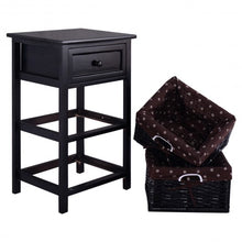 Load image into Gallery viewer, Black/White 3 Tiers 1 Drawer Night Stand-Black
