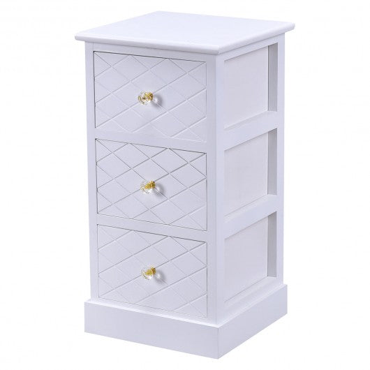 Elegant Wooden Nightstand with 3 Drawers