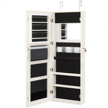 Load image into Gallery viewer, Lockable Storage Jewelry Cabinet with Frameless Mirror-White
