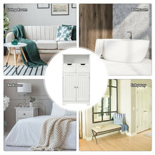 Load image into Gallery viewer, Bathroom Wooden Side Cabinet  with 2 Drawers and 2 Doors-White
