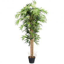 Load image into Gallery viewer, 5-Feet Artificial Bamboo Silk Tree Indoor-Outdoor Decorative Planter
