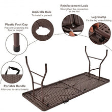 Load image into Gallery viewer, 6&#39; Portable Folding Rattan Table
