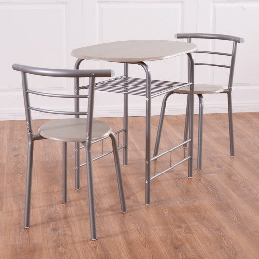 3 pcs Home Kitchen Bistro Pub Dining Table 2 Chairs Set
