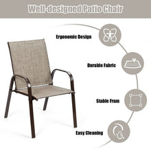 Load image into Gallery viewer, 2 PCS Patio Chairs Outdoor Dining Chair with Armrest-Gray
