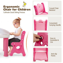 Load image into Gallery viewer, Adjustable Kids Activity Play Table and 2 Chairs Set withStorage Drawer-Pink
