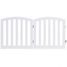 Load image into Gallery viewer, 24&quot; Configurable Folding Standing 2 Panel Wood Pet Fence-White-A
