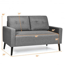 Load image into Gallery viewer, 55&quot;Modern Loveseat Sofa with Cloth Cushion-Gray
