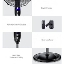 Load image into Gallery viewer, 16&quot; Adjustable Oscillating Pedestal Stand Fan
