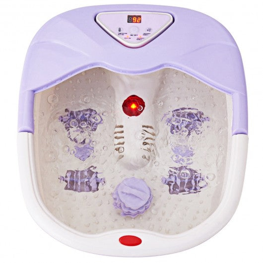 LCD Display Temperature Control Foot Spa Bath Massager-Purple
