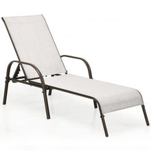 Load image into Gallery viewer, Adjustable Patio Chaise Outdoor Folding Lounge Chair with Adjustable Backrest-Gray
