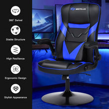 Load image into Gallery viewer, Rocking Gaming Chair Height Adjustable Swivel Racing Style Rocker -Blue
