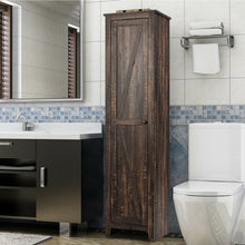 Load image into Gallery viewer, Linen Tower Bathroom Storage Cabinet Tall Slim Side Organizer with Shelf-Walnut
