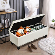 Load image into Gallery viewer, 48&quot; Rectangular Fabric Storage Ottoman Bench Button Tufted Foot Rest Stool-Beige
