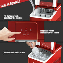 Load image into Gallery viewer, Portable Countertop Ice Maker Machine with Scoop-Red
