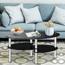 Load image into Gallery viewer, Tempered Glass Oval Side Coffee Table-Black
