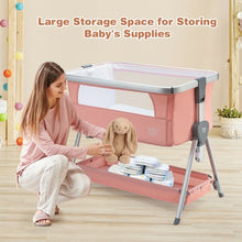 Load image into Gallery viewer, Baby Bed Side Crib Portable Adjustable Infant Travel Sleeper Bassinet-Pink
