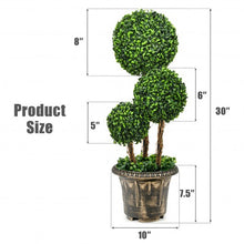 Load image into Gallery viewer, 30&quot; Artificial Topiary Triple Ball Tree Indoor and Outdoor UV Protection
