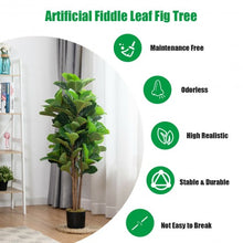Load image into Gallery viewer, 5ft Artificial Fiddle Leaf Fig Tree Decorative Planter
