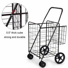 Load image into Gallery viewer, Jumbo Basket for Grocery Laundry Travel w/ Swivel Wheels
