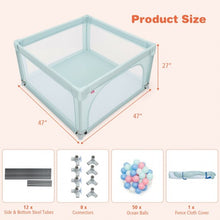 Load image into Gallery viewer, Large Safety Play Center Yard with 50 Balls for Baby Infant-Blue
