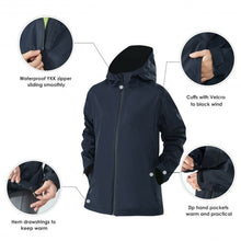 Load image into Gallery viewer, Women&#39;s Waterproof &amp; Windproof Rain Jacket with Velcro Cuff-Navy-L
