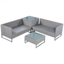 Load image into Gallery viewer, 4 pcs Rattan Patio Sofa Cushioned Seat
