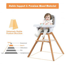 Load image into Gallery viewer, 3-in-1 Convertible Wooden Baby High Chair-Gray
