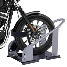 Load image into Gallery viewer, Motorcycle Wheel Chock 17&quot; - 21&quot; Tires Bike Stand Lift Mount Trailer -Silver
