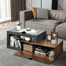 Load image into Gallery viewer, Modern Chic Glass Top Cocktail Coffee Table with Storage Cabinet
