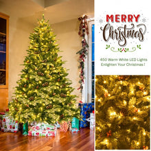Load image into Gallery viewer, 6.5Ft Pre-lit Snow Flocked Hinged Artificial Christmas Tree
