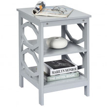 Load image into Gallery viewer, 3-tier Nightstand Sofa Side End Accent Table-Gray
