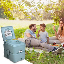 Load image into Gallery viewer, 5 Gallon 20 L Outdoor / Indoor Potty Commode Portable Flush Toilet-Green
