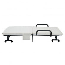 Load image into Gallery viewer, Folding Adjustable Guest Single Bed Lounge Portable with Wheels-White
