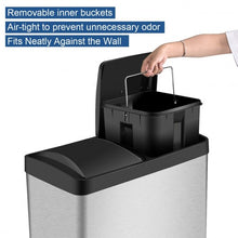 Load image into Gallery viewer, 16 Gallon Dual Step Stainless Steel Double Bucket Trash Can
