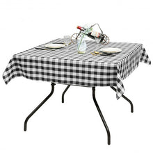 Load image into Gallery viewer, 10 Pcs 52&quot; x 52&quot; Square Polyester Plaid Dinner Tablecloth-Black
