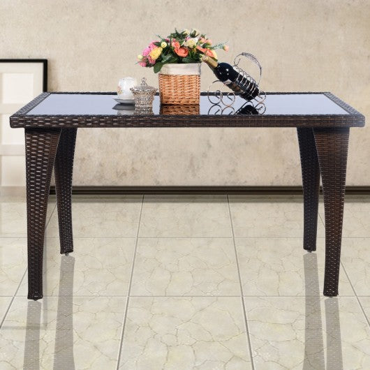 Outdoor Patio Rattan Dining Table