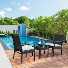 Load image into Gallery viewer, 3 Pcs Outdoor Rattan Patio Conversation Furniture Set
