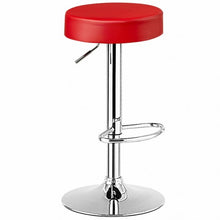 Load image into Gallery viewer, 1 PC Round Bar Stool Adjustable Swivel Pub Chair-Red
