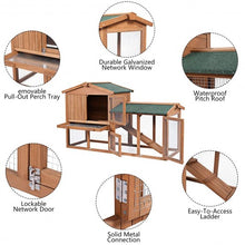 Load image into Gallery viewer, 58&quot; Large Wooden Rabbit Hutch Chicken Coop
