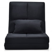 Load image into Gallery viewer, Fold Down Flip Convertible Sleeper Couch with Pillow-Black
