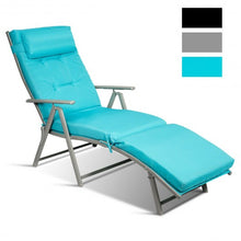 Load image into Gallery viewer, Outdoor Lightweight Folding Chaise Lounge Chair-Blue
