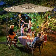 Load image into Gallery viewer, 10 Inch Patio Hanging Solar LED Umbrella Sun Shade with Cross Base-Beige
